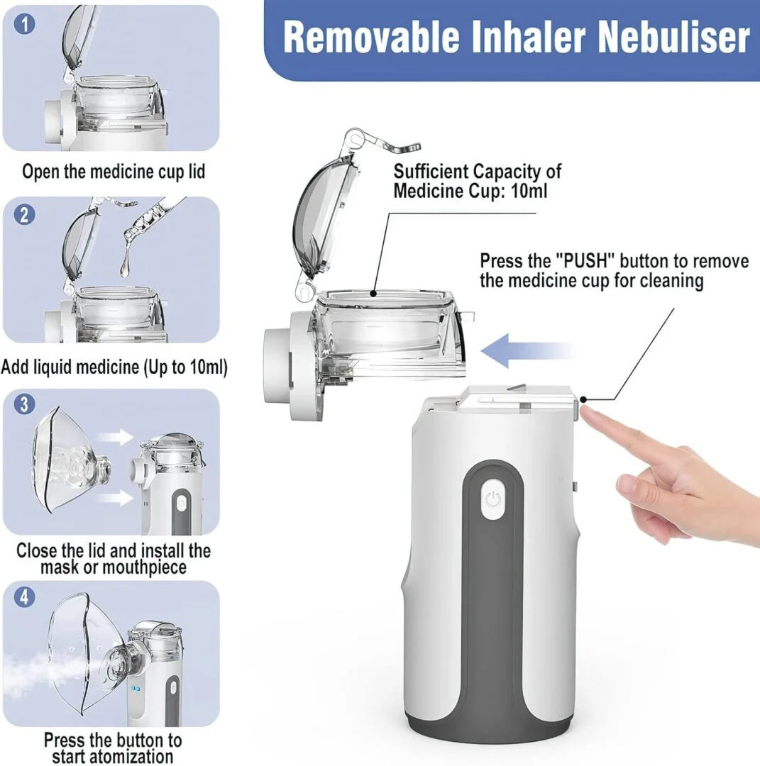 Medico NB-100 Rechargeable Portable Mesh Nebulizer – Noiseless & Compact