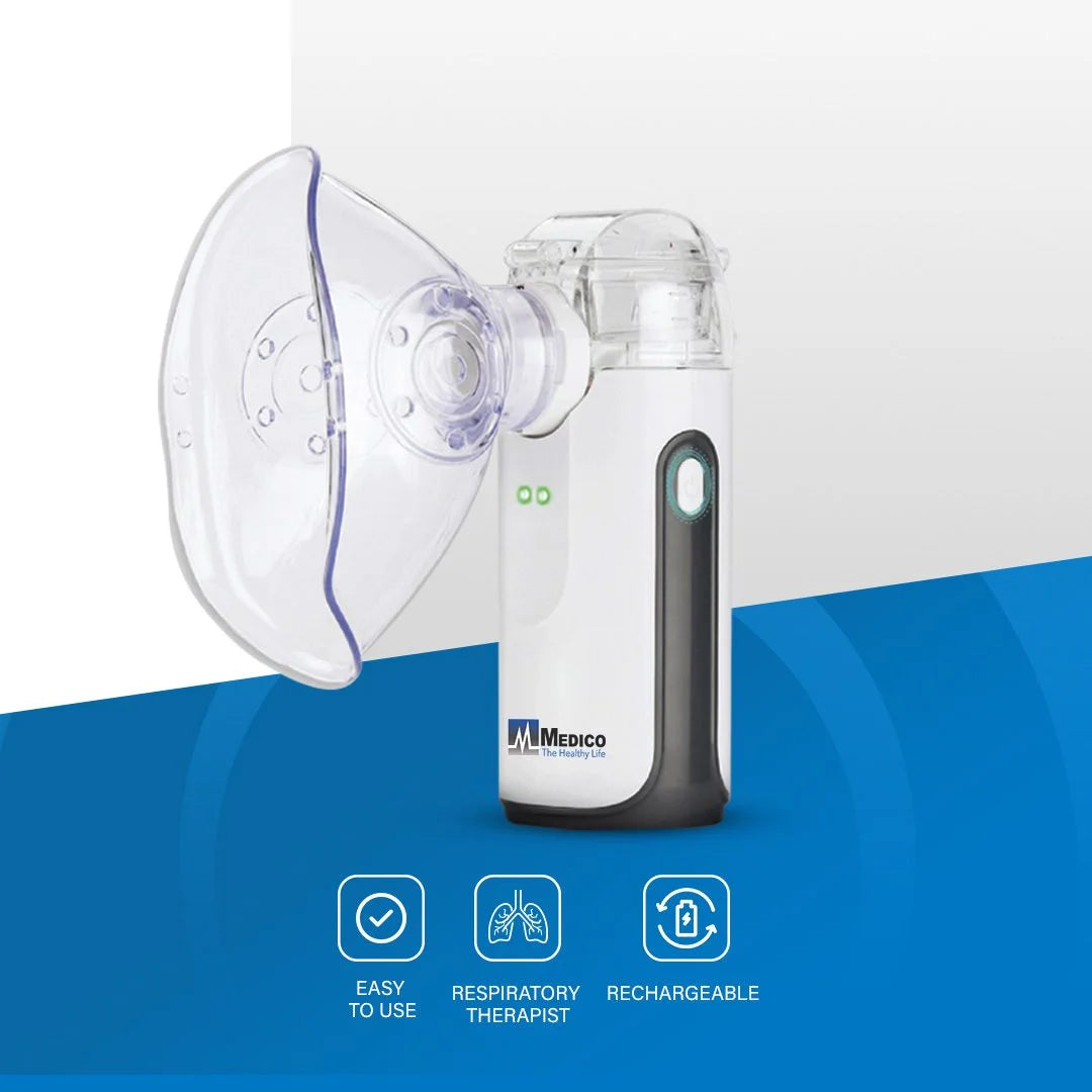 Medico NB-100 Rechargeable Portable Mesh Nebulizer – Noiseless & Compact