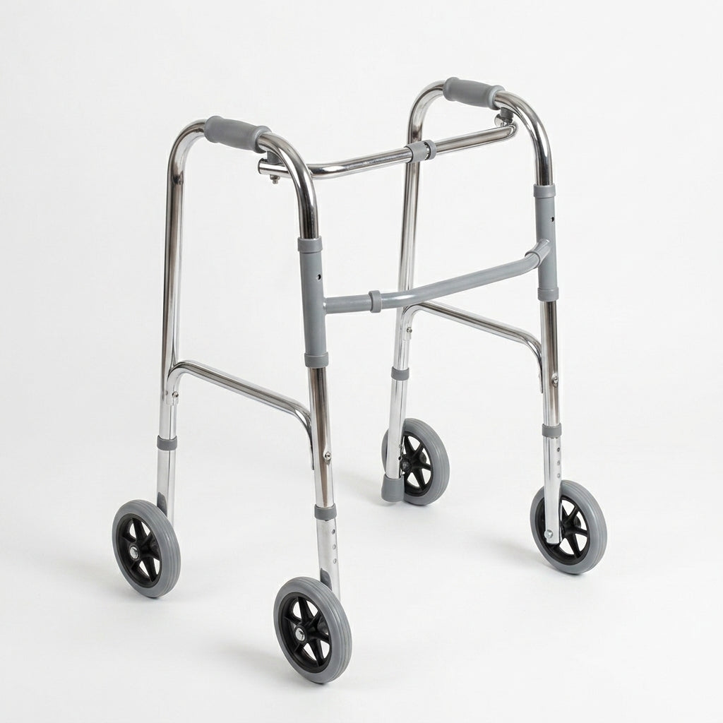 Folding Walker for Adults with 4 Wheels – Lightweight & Adjustable Mobility Aid