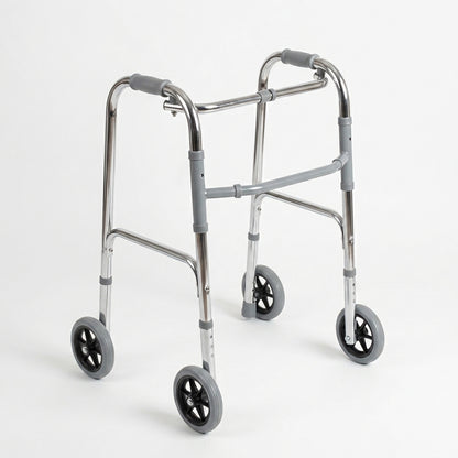 Folding Walker for Adults with 4 Wheels – Lightweight & Adjustable Mobility Aid