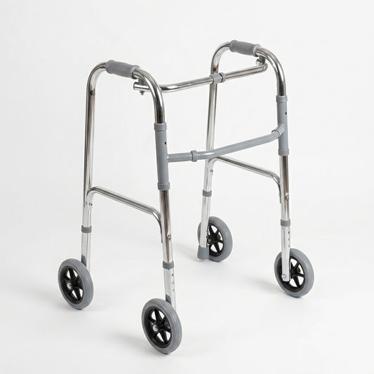 Folding Walker for Adults with 4 Wheels – Lightweight & Adjustable Mobility Aid