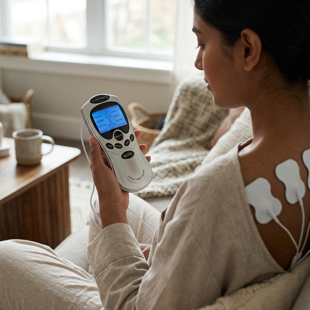 Blueidea Intelligent Voice Deluxe Massager – Digital Therapy Machine with 4 Electrode Pads