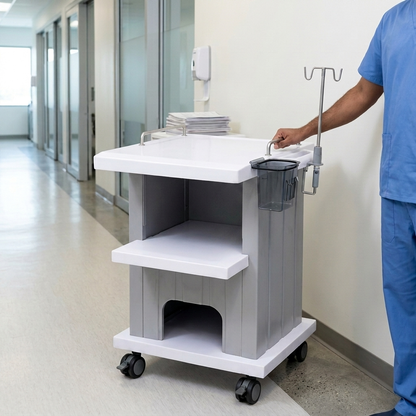 Ultrasound Trolley with IV Pole