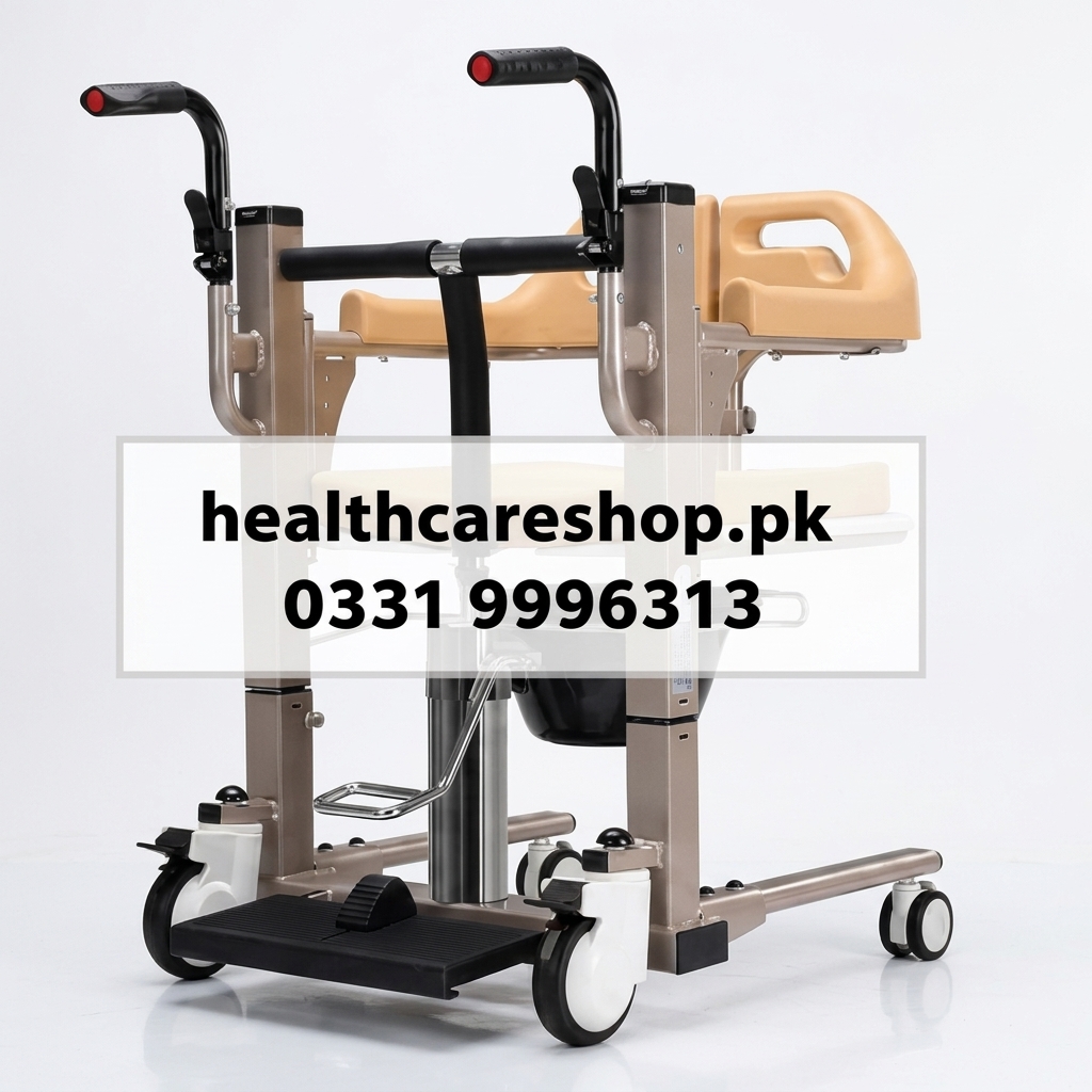 Single Hydraulic Stainless Steel Patient Transfer Chair – Multifunctional Patient Lift Wheelchair