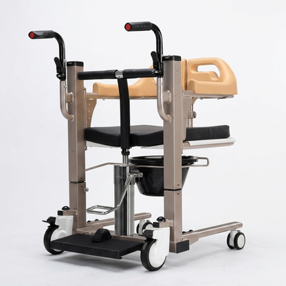 Single Hydraulic Stainless Steel Patient Transfer Chair – Multifunctional Patient Lift Wheelchair