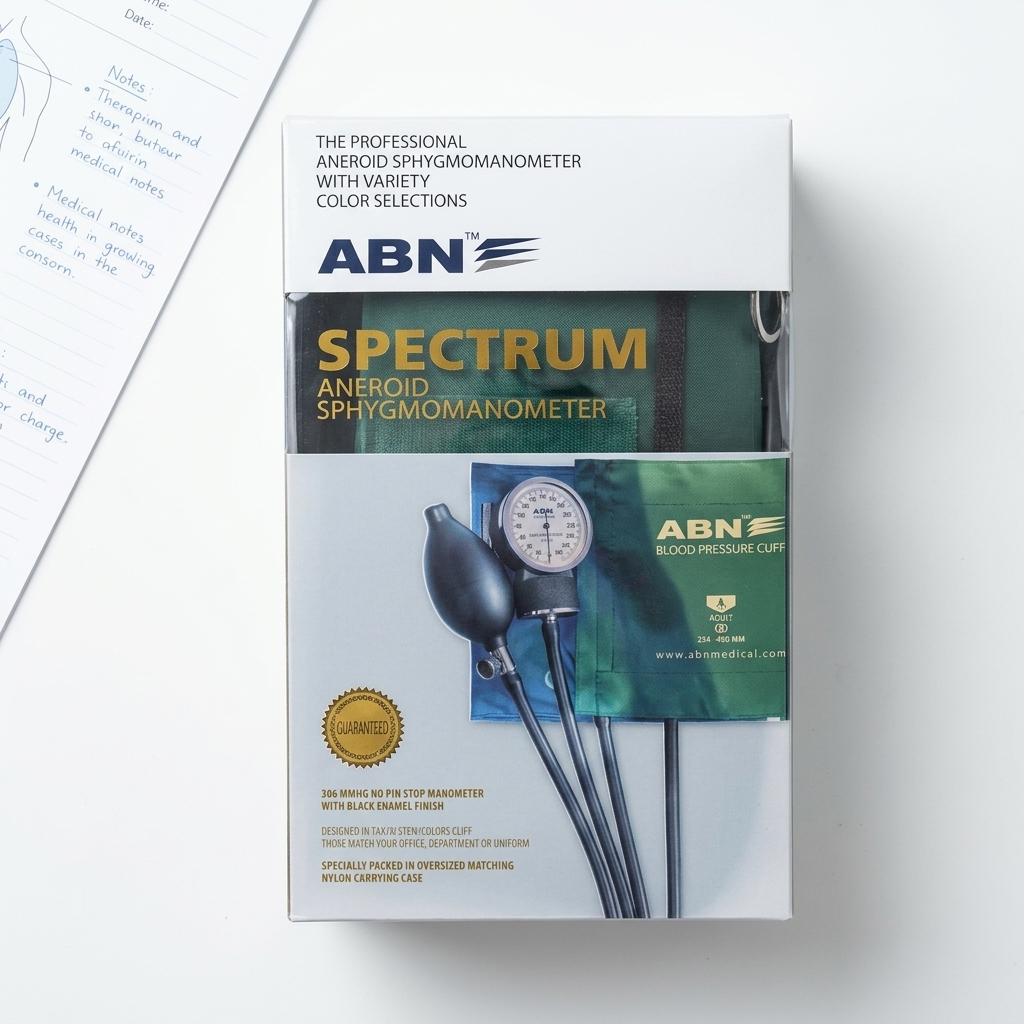 ABN Spectrum Professional Aneroid Sphygmomanometer | Manual Blood Pressure Monitor with Adult Cuff