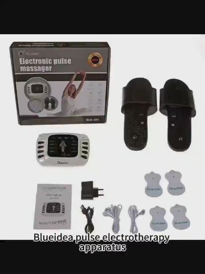 Blueidea Electronic Pulse Massager & Electrotherapy Apparatus (With Acupressure Slippers & Electrode Pads)