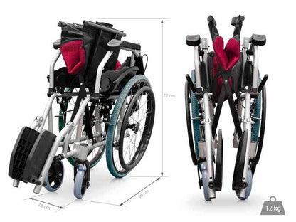 KY-865-20-LAJ Compact Manual Wheelchair – Lightweight & Foldable
