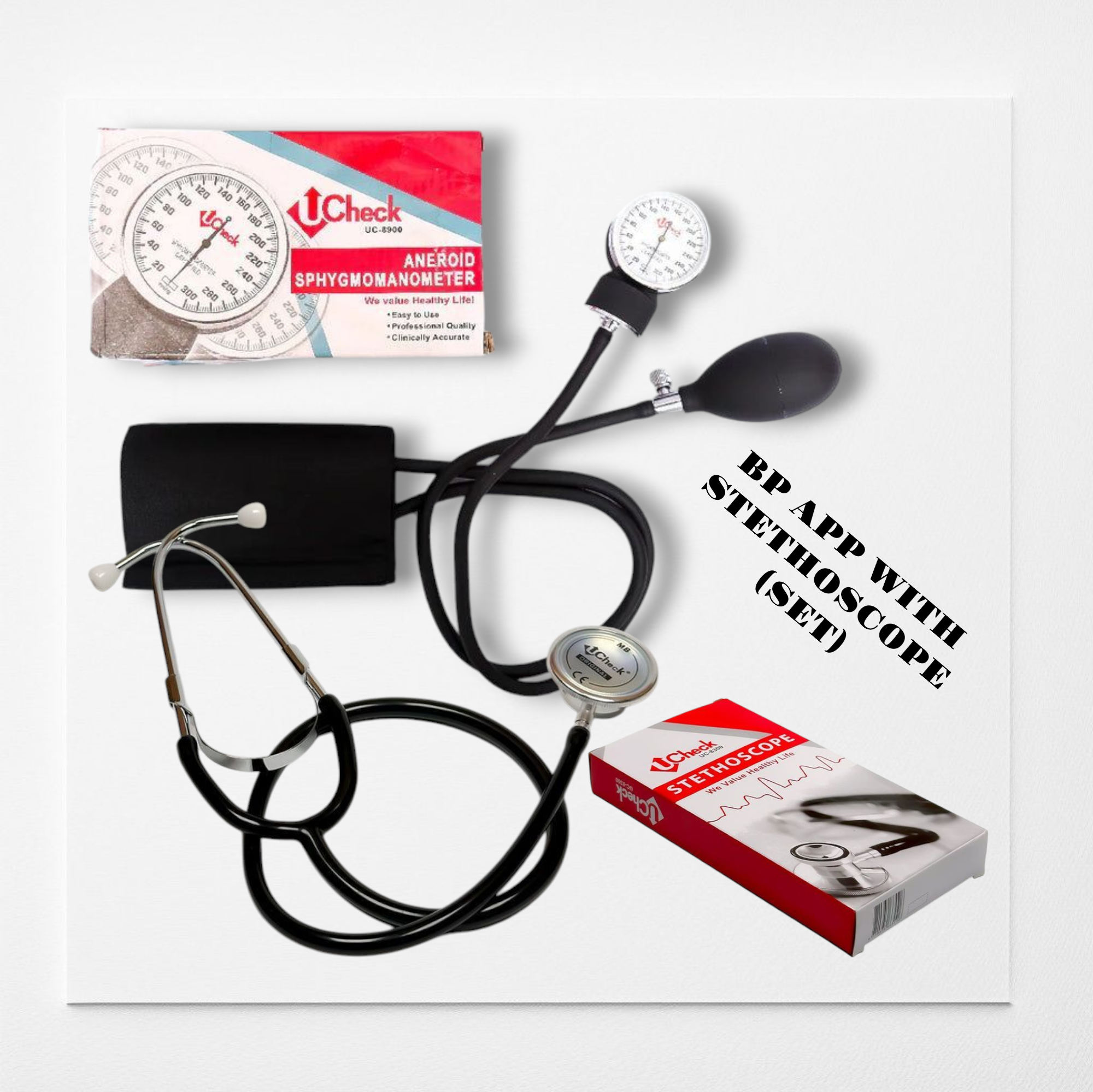 UCHECK Aneroid BP Apparatus and Stethoscope Set – The Healthcare Shop