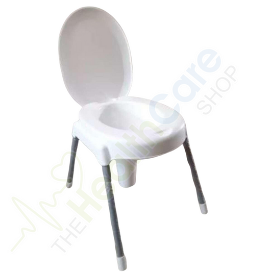 Portable Plastic Commode Chair With Stainless Steel Legs