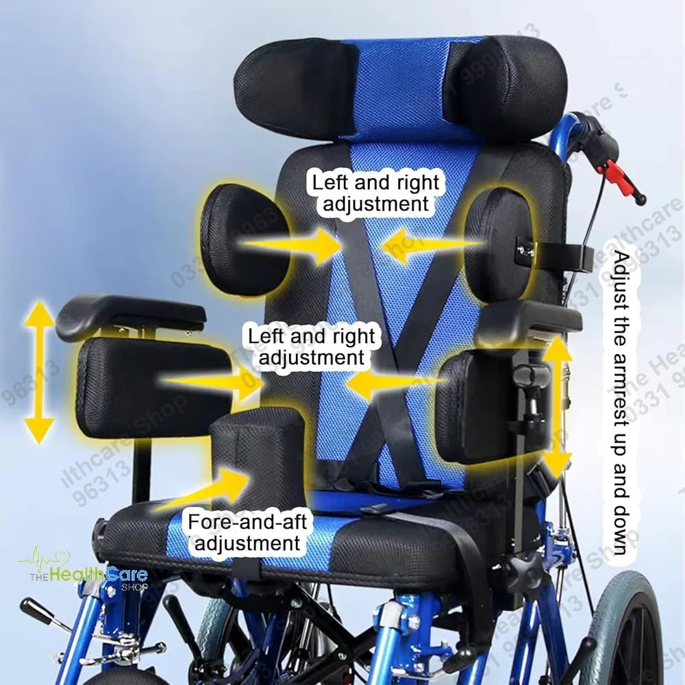 Premium Cerebral Palsy (CP) Wheelchair with Adjustable Canopy & Activity Tray