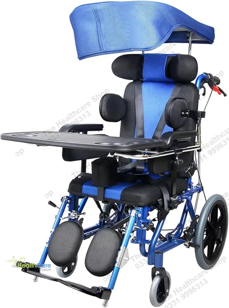 Premium Cerebral Palsy (CP) Wheelchair with Adjustable Canopy & Activity Tray