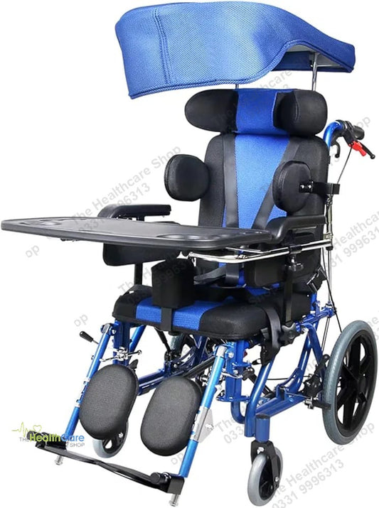 Premium Cerebral Palsy (CP) Wheelchair with Adjustable Canopy & Activity Tray