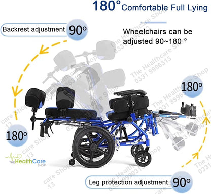 Premium Cerebral Palsy (CP) Wheelchair with Adjustable Canopy & Activity Tray
