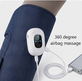 Premium USB Rechargeable Leg Massager with 360° Airbag Compression | Portable Calf and Thigh Massager Wrap with Adjustable Velcro Straps, Control Panel, and Heat Therapy