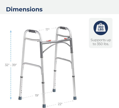 Walker 965-L Double Button – Foldable & Height Adjustable Mobility Aid