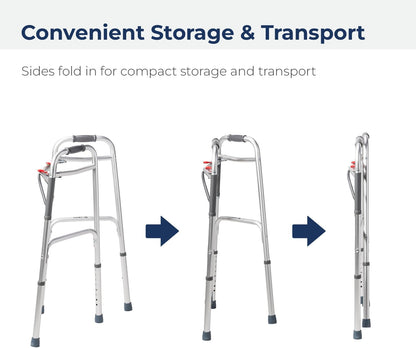 Walker 965-L Double Button – Foldable & Height Adjustable Mobility Aid